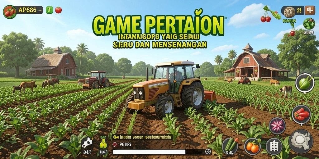 Tampilan gameplay menarik dari AP686 dengan berbagai aktivitas pertanian.