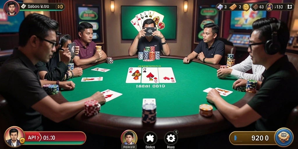 Tampilan gameplay Poker yang mendebarkan di API33.