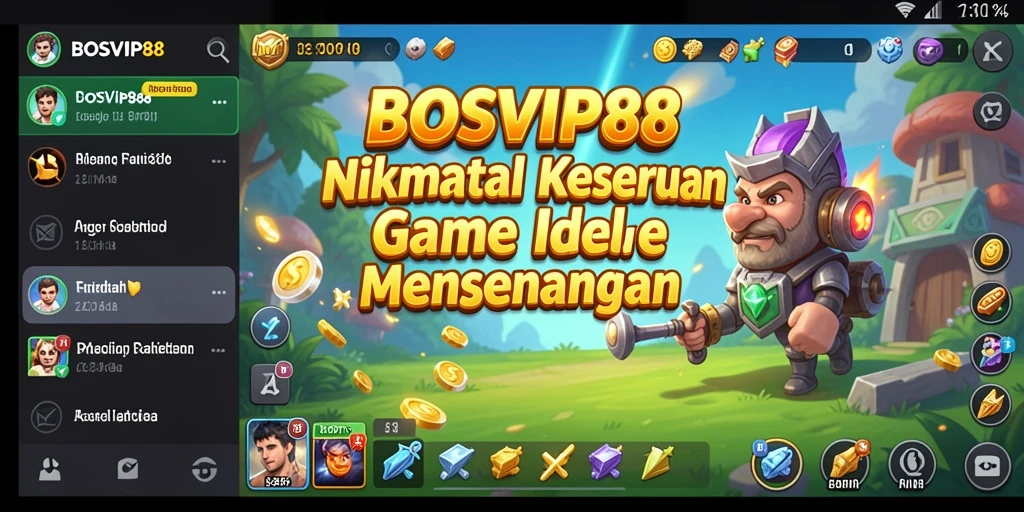 Tampilan gameplay <strong>BOSVIP88</strong> yang menawan dalam mode Idle.