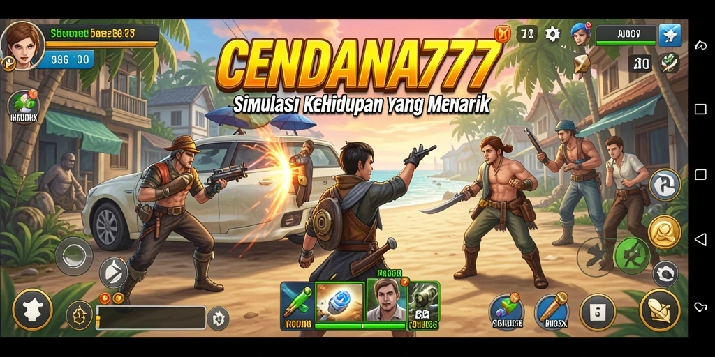 Screenshot gameplay CENDANA777 menampilkan interaksi karakter yang dinamis.