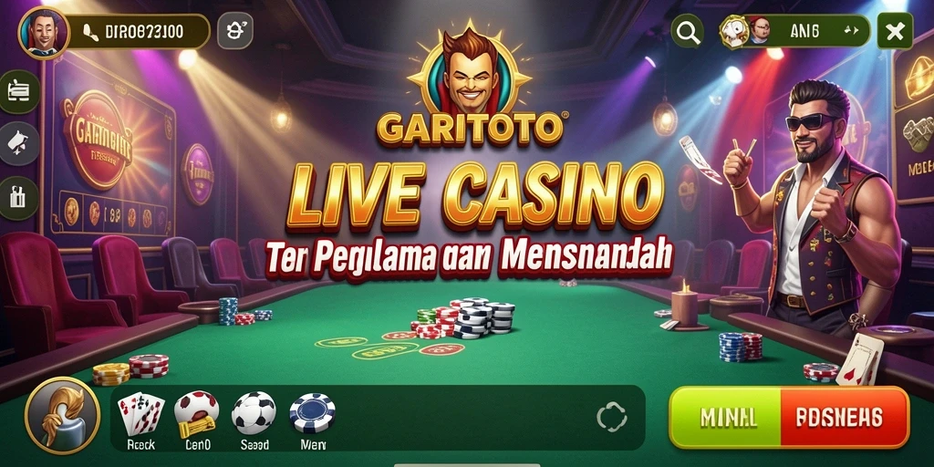 Tampilan gameplay GARITOTO yang menampilkan dealer dan pemain secara langsung.