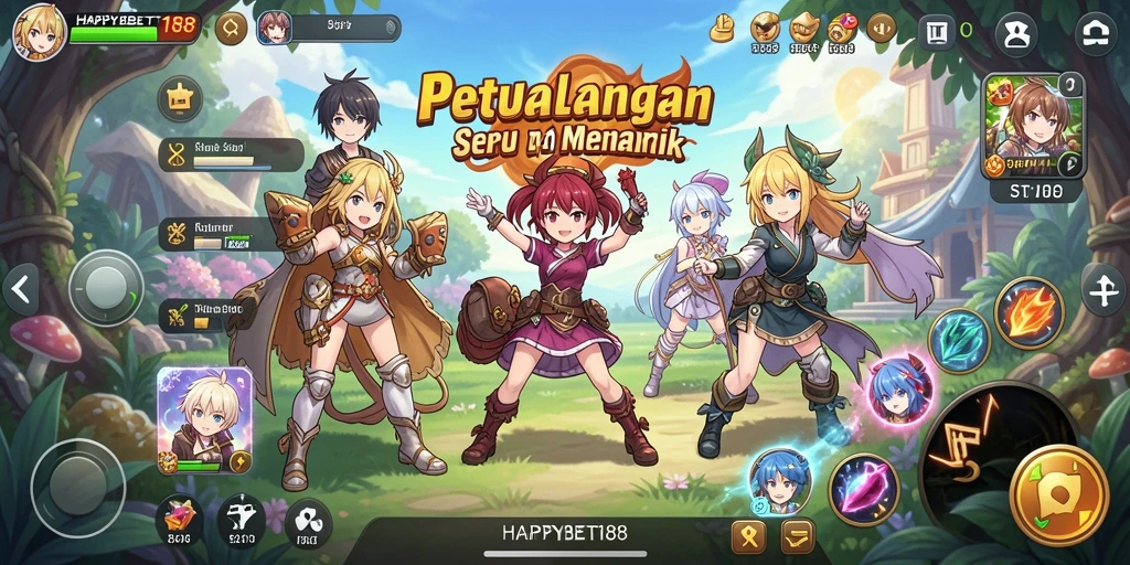 Tampilan gameplay seru dan karakter anime yang memukau.