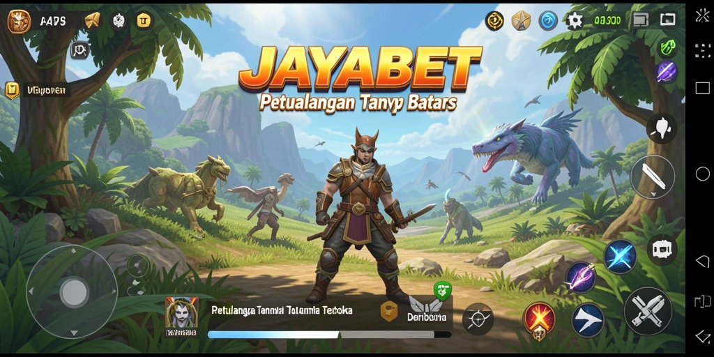 Screenshot gameplay JAYABET menampilkan eksplorasi dunia terbuka yang luas.