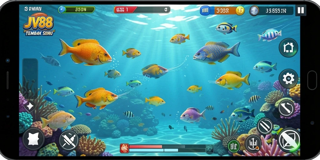 Tampilan menarik dari gameplay <strong>JV88</strong> saat menembak ikan.