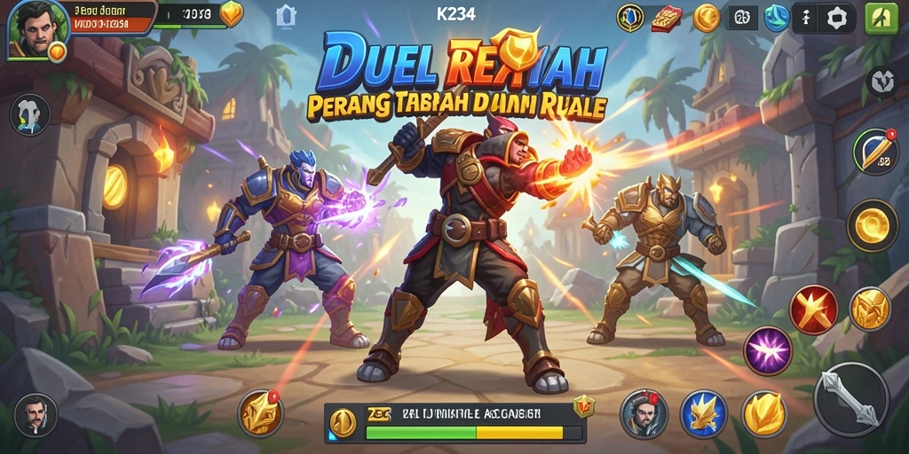 Tampilan aksi seru dalam game Battle Royale K234.