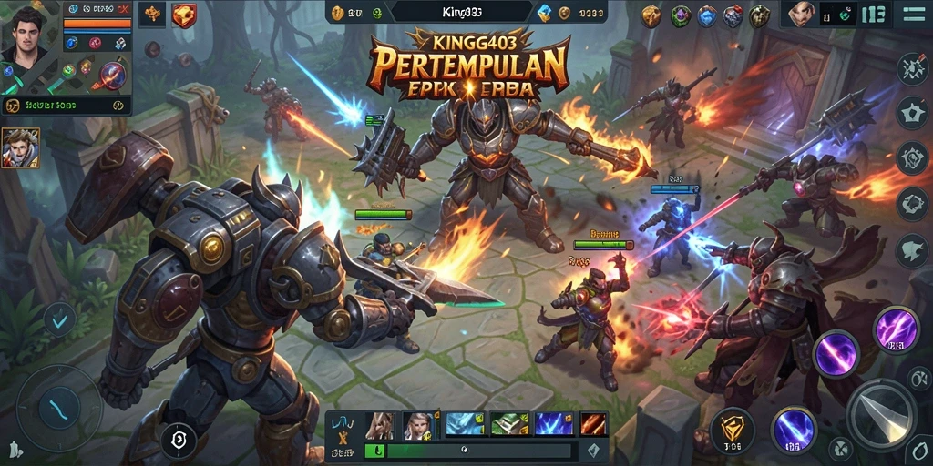 Tampilan aksi seru dan strategi dalam gameplay MOBA KING403.