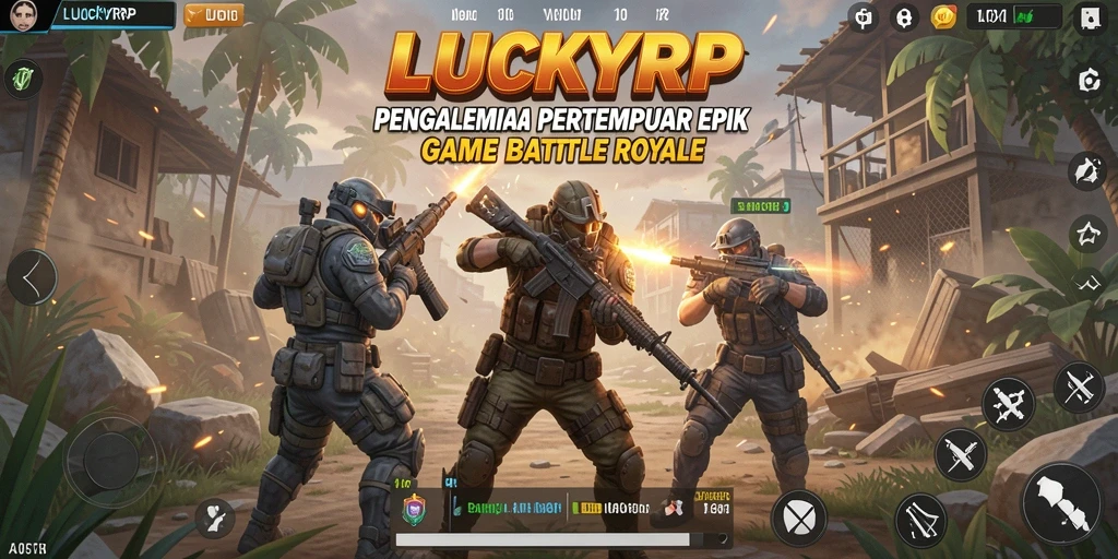 Tampilan gameplay LUCKYRP yang mendebarkan di medan perang.
