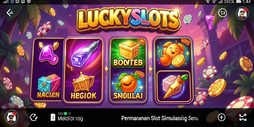 Tampilan gameplay LUCKYSLOTS menunjukkan pengalaman slot yang mendebarkan.