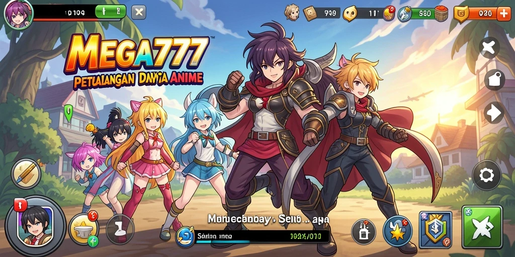 Tampilan dinamis gameplay MEGA777 dalam dunia Anime yang menakjubkan.