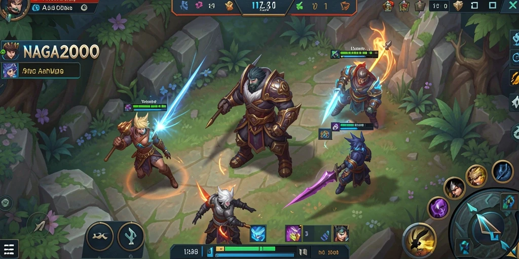 Tampilan gameplay seru di NAGA2000 dengan aksi pertempuran tim.