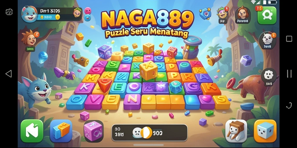 Tampilan gameplay NAGA889 dengan tantangan puzzle yang seru.