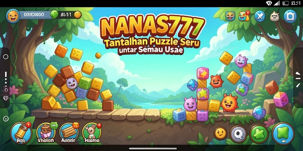 Tampilan menarik gameplay puzzle di NANAS777.