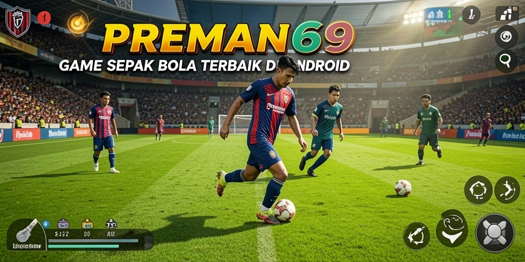 Tampilan aksi menegangkan dari PREMAN69 dengan pemain beraksi di lapangan.