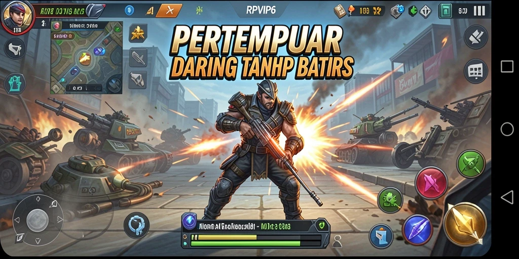 Screenshot utama RPVIP6 menunjukkan aksi pertempuran yang mendebarkan.