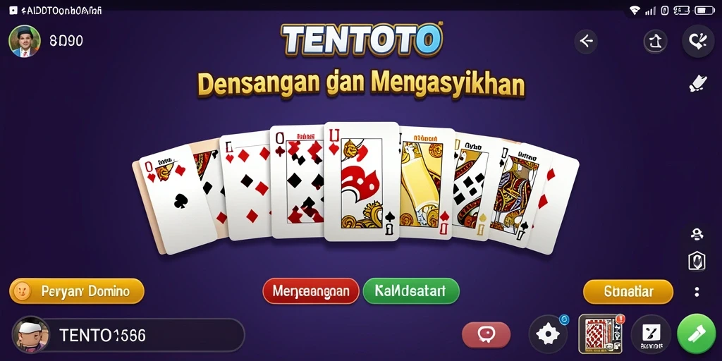 Screenshot gameplay seru TENTOTO, menampilkan aksi domino yang mendebarkan.